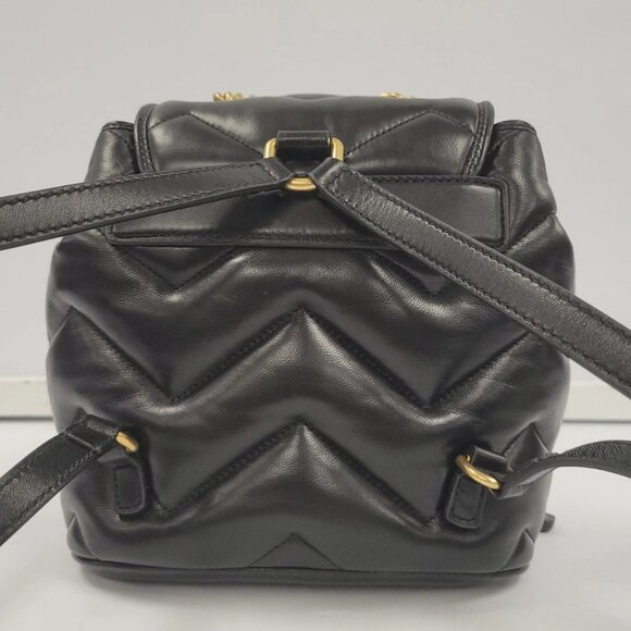 (75520-1) Gucci Marmont Black Backpack - Picture 3 of 15